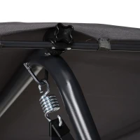 Outsunny Hollywoodschommel tuinschommel verstelbaar zonnedak rotan staal zwart(m-11)