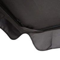 Outsunny Hollywoodschommel tuinschommel verstelbaar zonnedak rotan staal zwart(m-9)