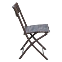 Outsunny® bistroset balkonset tuinset 3-delig poly-rotan inklapbaar bruin(m-5)