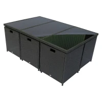 Outsunny Poly-rotan zitgroep 27-delig Zitset met kussens, tuinmeubelen in zwart aluminium(m-5)