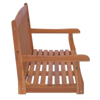 Outsunny® hangbank tuinschommel 2-zits met kettingen hout bruin Hollywoodschommel 122 b x 61 d x 59 h cm(m-5)