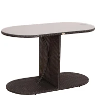 Outsunny exclusieve 7-delige bistroset van poly-rotan(m-5)