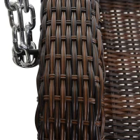 Outsunny Tuinschommel schommelbank tuinbank voor 2 personen terras rotan bruin(m-9)