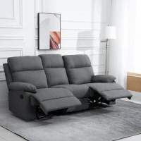 HOMCOM 3-zits tv-bank bank relaxbank ligfunctie 180° verstelbare stoffen bank(m-2)