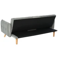 HOMCOM slaapbank opklapbare bank 3-zitsbank in stof(m-7)