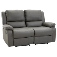 HOMCOM Dubbele bank verstelbare rugleuningen relaxstoel relaxfauteuil houten poten PU 3 kleuren(m-1)