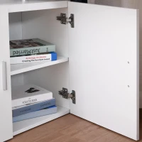 HOMCOM L-vormig / I-vormig bureau, computerbureau, hoekbureau, roestvrij staal, wit(m-6)