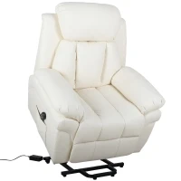 HOMCOM elektrische tv-stoel opstastoel relaxfauteuil fauteuil met opstahulp beige 96 l x 93 b x 103 h cm(m-1)