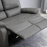 HOMCOM Dubbele bank verstelbare rugleuningen relaxstoel relaxfauteuil houten poten PU 3 kleuren(m-8)