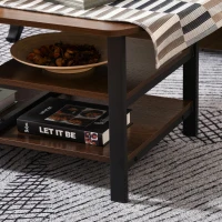 Salontafel salontafel met planken industriële stijl voor woonkamer bruin(m-8)