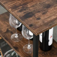 HOMCOM bartafelset, bartafel met 2 barkrukken 3-delig Placemat met planken staal(m-8)