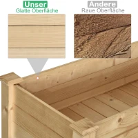 Verhoogd bed plantenbak kruidenbed met afvoergaten non-woven massief hout naturel(m-7)