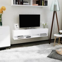 HOMCOM Tv meubel lowboard wandkast wandkast met lades wit(m-7)