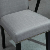 HOMCOM Eetkamerstoelen set van 2 keukenstoel woonkamerstoel met rugleuning PP grijs(m-10)