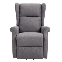 HOMCOM® relaxstoel tv-stoel met elektrische opstahulp linnen hout schuimstof grijs 72,5 x 94 x 109 cm | Aosom.nl(m-6)