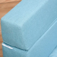 HOMCOM Fauteuil Slaapbank Slaapbank Enkele bank met wasbaar kussen Blauw(m-8)