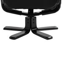 HOMCOM Relaxfauteuil met kruk TV-fauteuil gestoffeerde fauteuil ligstoel grijs 78 x 82,5 x 109 cm(m-8)