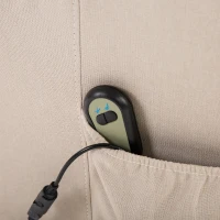 HOMCOM relaxstoel tv-stoel met elektrische opstahulp linnen hout schuimstof crème 72,5 x 94 x 109 cm(m-10)