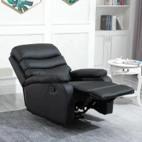HOMCOM Ligstoel relaxstoel stoel ligfunctie hellingshoek 168° zwart(m-5)