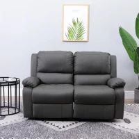 HOMCOM Dubbele bank verstelbare rugleuningen relaxstoel relaxfauteuil houten poten PU 3 kleuren(m-2)