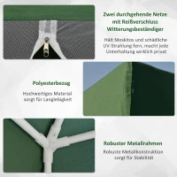 Tuinpaviljoen paviljoen partytent tuintent met muggengaas beige 3 x 3 m(m-5)