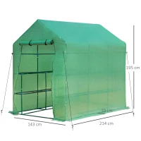 Outsunny Kas broeikas bloemenrek koude frame tomaten kamerplant huis voor tuin(m-3)