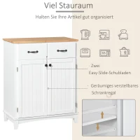 HOMCOM Keukenkast dressoir met 2 lades, legplank verstelbare opbergkast(m-4)