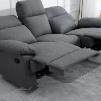 HOMCOM 3-zits tv-bank bank relaxbank ligfunctie 180° verstelbare stoffen bank(m-8)