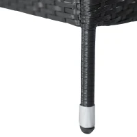 Poly-rotan tuinbank met tafel tuinbank bank 2-zits staal zwart(m-11)