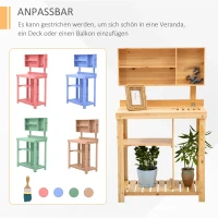 Outsunny Plantentafel tuintafel voor tuin balkonterras gemaakt van natuurlijk vurenhout(m-5)