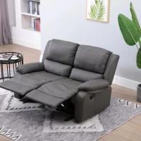 HOMCOM Dubbele bank verstelbare rugleuningen relaxstoel relaxfauteuil houten poten PU 3 kleuren(m-6)