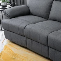 HOMCOM 3-zits tv-bank bank relaxbank ligfunctie 180° verstelbare stoffen bank(m-10)