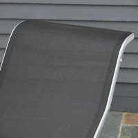 Driedelig Ligstoel met tafel zitgroep voor in de tuin mesh metaal grijs(m-9)