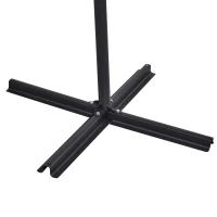 parasol met zwengel dubbele parasol tuinparasol zonwering metaal grijs(m-11)