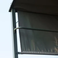 Barbecue-paviljoen met vlamvertragend dak BBQ-paviljoen met 2 schappen polyester zwart(m-9)