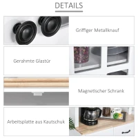 HOMCOM Keukenkast met lade hoge kast met verstelbare planken ladekast hout(m-4)