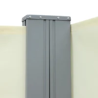 Outsunny dubbelzijdige zijluifel, privacy- en zonwering, polyester, crème(m-11)
