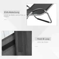 Outsunny Tuinstoelen met kussens ligbed relaxstoel ergonomisch aluminium Texteline(m-7)