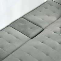 HOMCOM slaapbank opklapbare bank 3-zitsbank in stof(m-11)