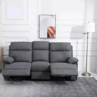 HOMCOM 3-zits tv-bank bank relaxbank ligfunctie 180° verstelbare stoffen bank(m-4)
