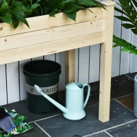 Verhoogd bed plantenbak kruidenbed met afvoergaten non-woven massief hout naturel(m-10)