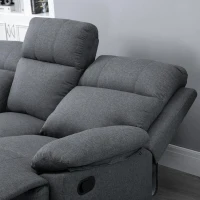 HOMCOM 3-zits tv-bank bank relaxbank ligfunctie 180° verstelbare stoffen bank(m-7)