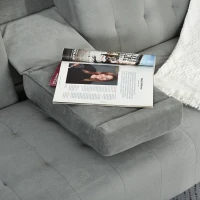 HOMCOM slaapbank opklapbare bank 3-zitsbank in stof(m-10)