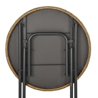 Outsunny 3-delige poly-rotan zitgroep bistroset balkonset inklapbaar tuin natuur(m-9)