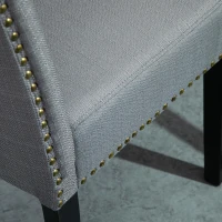 HOMCOM Eetkamerstoelen set van 2 keukenstoel woonkamerstoel met rugleuning PP grijs(m-9)