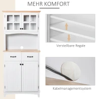 HOMCOM Keukenkast met lade hoge kast met verstelbare planken ladekast hout(m-6)