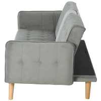 HOMCOM slaapbank opklapbare bank 3-zitsbank in stof(m-6)