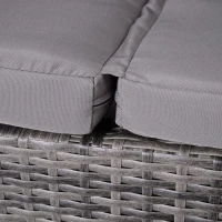 Outsunny driedelige tuinset zitgroep koffietafel opbergruimte in 5 stappen verstelbare rugleuning PE(m-11)