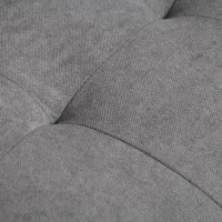 HOMCOM 2 zits bank moderne kleine stoffen dubbele slaapbank afneembaar kussen rubberhout katoen woonkamer grijs(m-9)