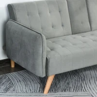 HOMCOM slaapbank opklapbare bank 3-zitsbank in stof(m-9)